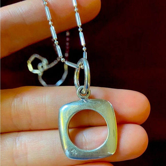 NWOT Taxco Mexico 925 Solid Silver Square Cushion Link Bracelet and Necklace Set - Picture 6 of 7